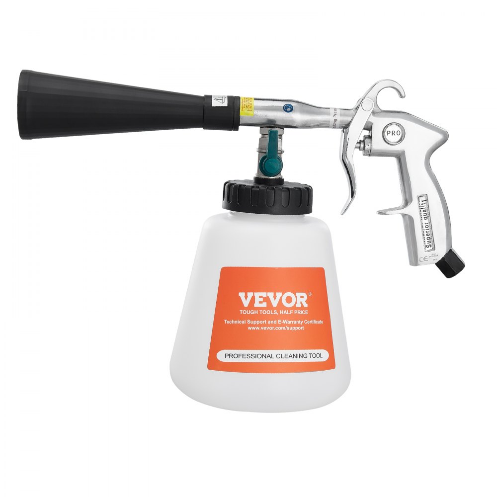 Pistolet de nettoyage à air comprimé, pistolet de soufflage d'air haute pression 6-9,2 bars avec 2 buses et bouteille de liquide de 1 L, pistolet de lavage, pistolet de nettoyage de voiture, adapté au compresseur d'air 1/4 NPT
