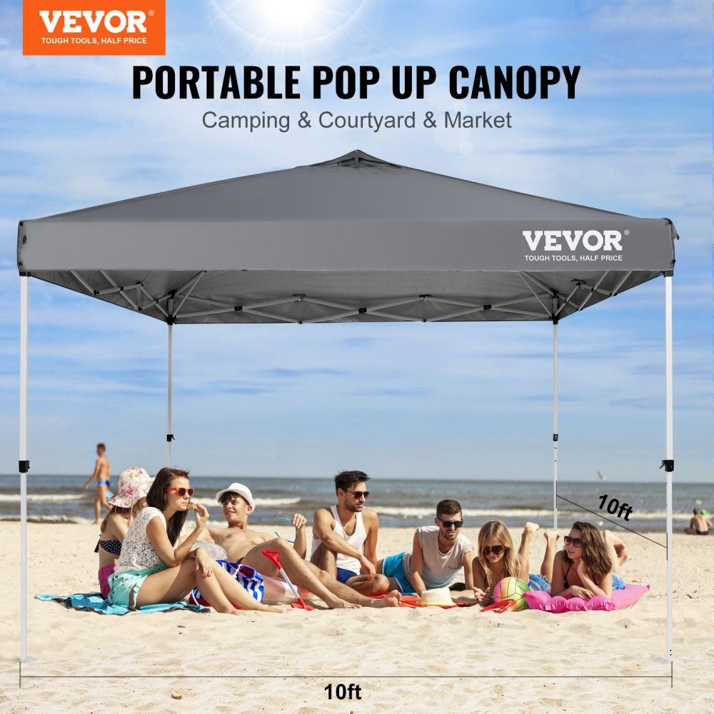 Pavillon 304,8 x 304,8 x 320 cm, Gartenzelt, 250D PU, silberbeschichteter Stoff, Faltpavillon inklusive Aufbewahrungstasche, Partyzelt, 6–8 Personen, Pop-Up-Zelt, Faltzelt, Gartenpavillon für Campingausflug