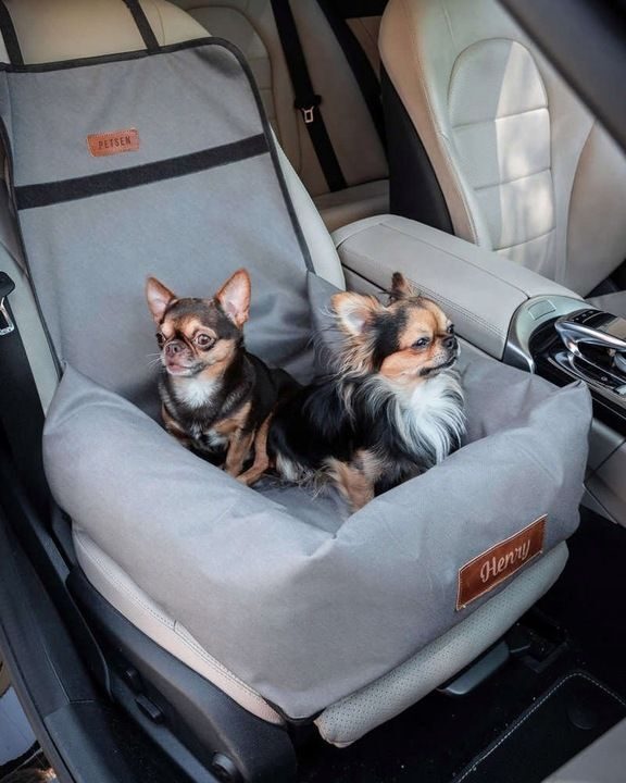 Dog seat dog bed & transport bed 2in1 car seat + ENGRAVING with name plate