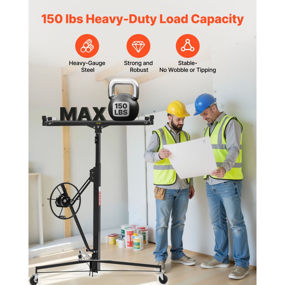 Plattenheber bis max. 68 kg, 3353 mm Höhe, Gipskartonheber mit verstellbarem Teleskoparm, Gipskarton, Trockenbauheber, Plattenheber, Hebezeug, Werkzeug, für Decken- und Wandmontage (schwarz) Plattenheber bis max. 68 kg, 3353 mm Höhe, Gipskartonheber mit verstellbarem Teleskoparm, Gipskarton, Trockenbauheber, Plattenheber, Hebezeug, Werkzeug, für Decken- und Wandmontage (schwarz)