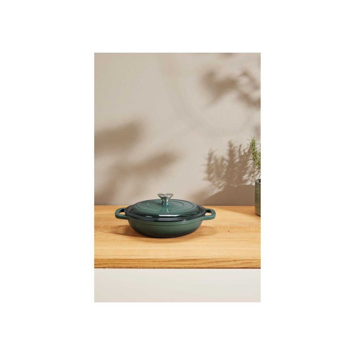 Żeliwna patelnia do serwowania SILVERCREST® 26 cm / 2,4 litra (zielona)