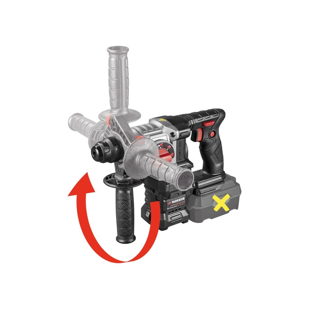 PARKSIDE PERFORMANCE® 20 V Akku-Kombihammer „PKHAP 20-Li 1,9J A1“, ohne Akku und Ladegerät