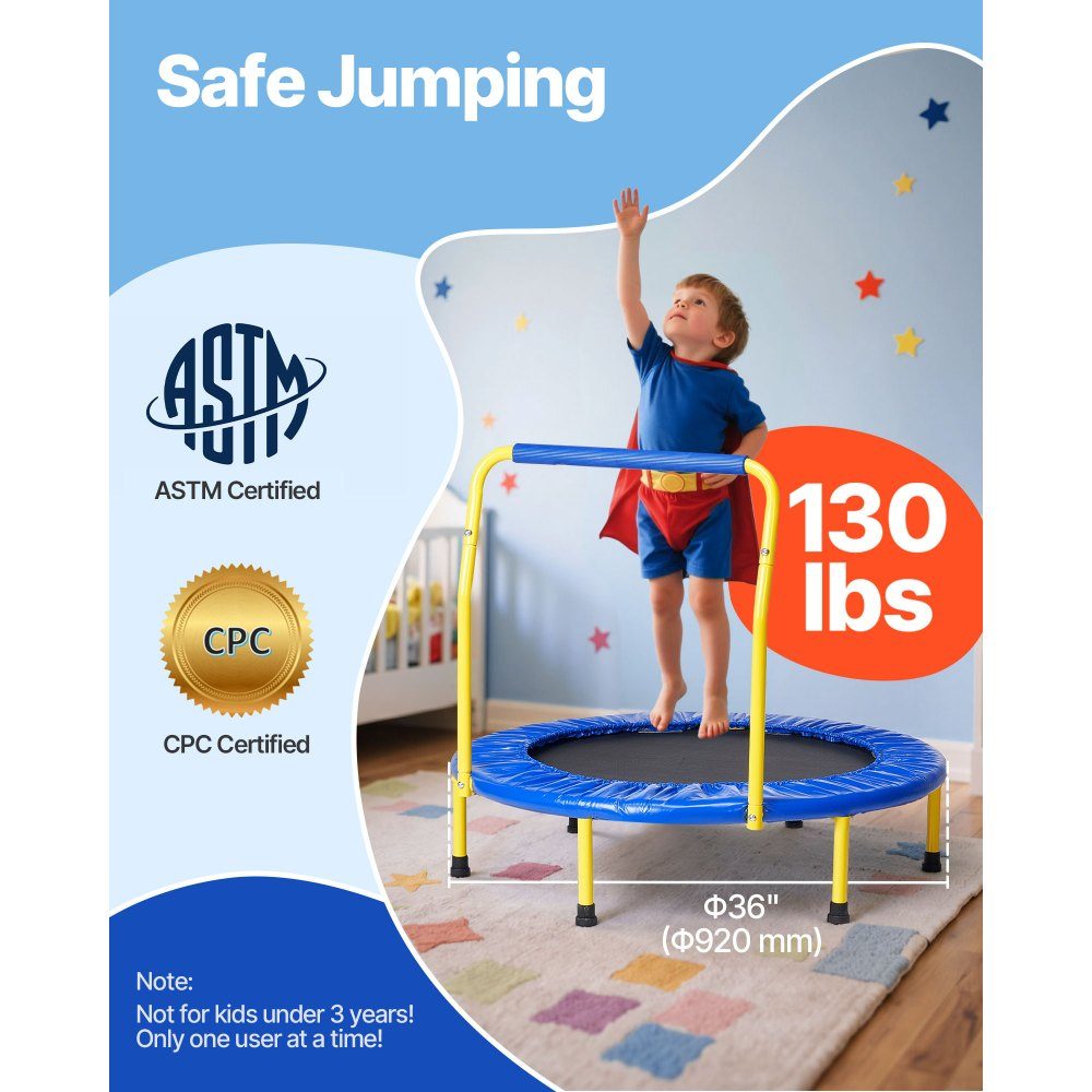 Trampolina trampolina ogrodowa 810x920x920 mm, składana trampolina mini 60 kg nośność trampolina fitness, trampolina dla dzieci trampolina dla małych dzieci niebieska do wewnątrz/na zewnątrz/ogród/wewnątrz