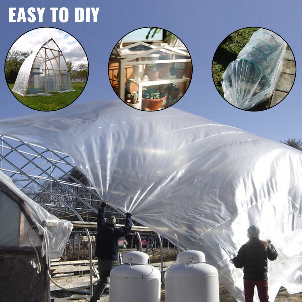 Greenhouse film, 3 x 7.6 m transparent cold frame cover garden film, film thickness 0.15 mm greenhouse PE greenhouse tarpaulin greenhouse film PE greenhouse film, greenhouse film greenhouse film