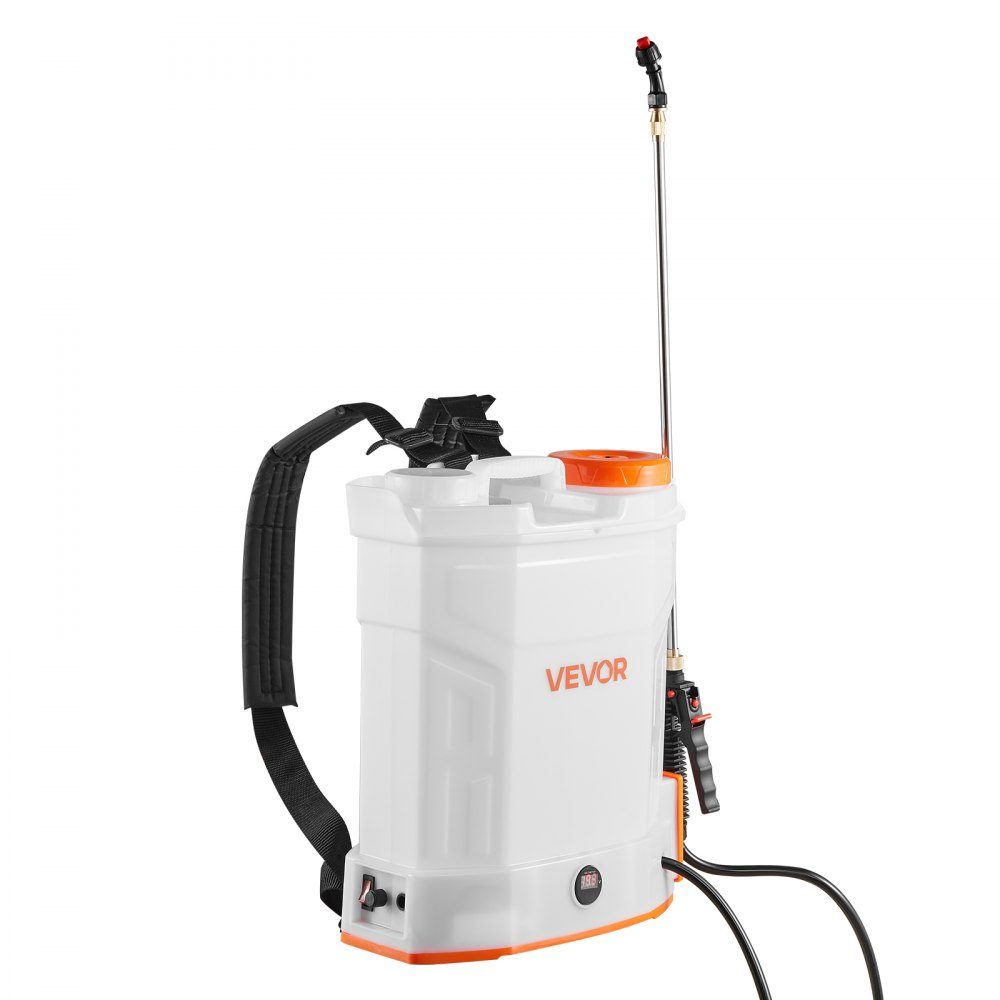 Cordless Sprayer, 12L Electric Backpack Pressure Sprayer, 2 Retractable Wands and 5 Nozzles, Adjustable from 0-6 Bar, 2 Hours Running Time, Portable Pump Sprayer for Yard, Garden and Lawn