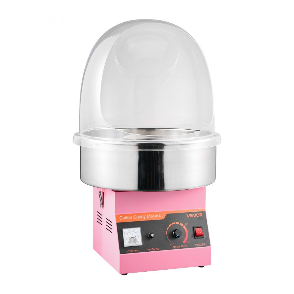 Elektrische suikerspinmachine 1000W, suikerspinmachine met deksel en roestvrijstalen kom en suikerlepel, ideaal voor carnaval, verjaardagen, familiebijeenkomsten, suikerspinmachine roze