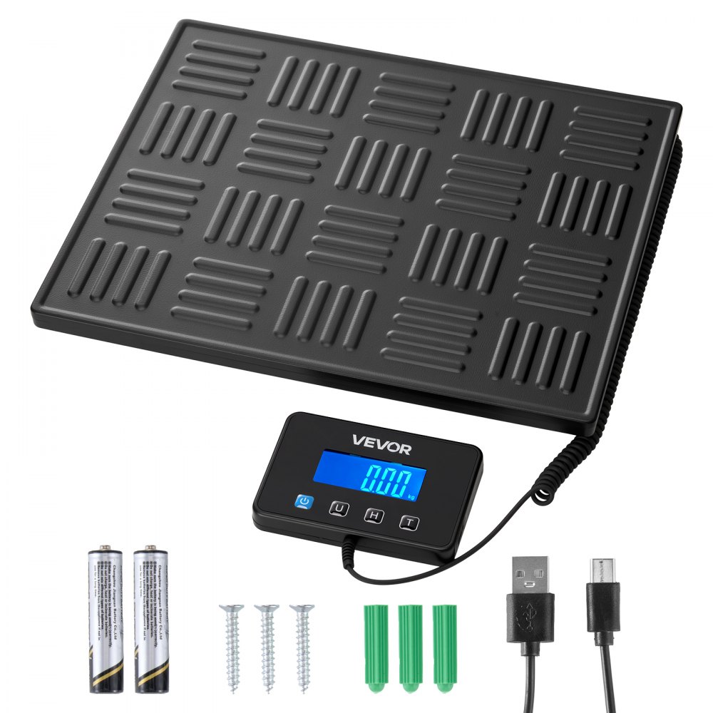 Digital Parcel Scale 20/100g Double Accuracy 300kg Platform Scale with Hold/Tare Function & LCD Display for Parcels, Postage, Luggage, Battery & Charging Cable Included Digital Parcel Scale 20/100g Double Accuracy 300kg Platform Scale with Hold/Tare Function & LCD Display for Parcels, Postage, Luggage, Battery & Charging Cable Included