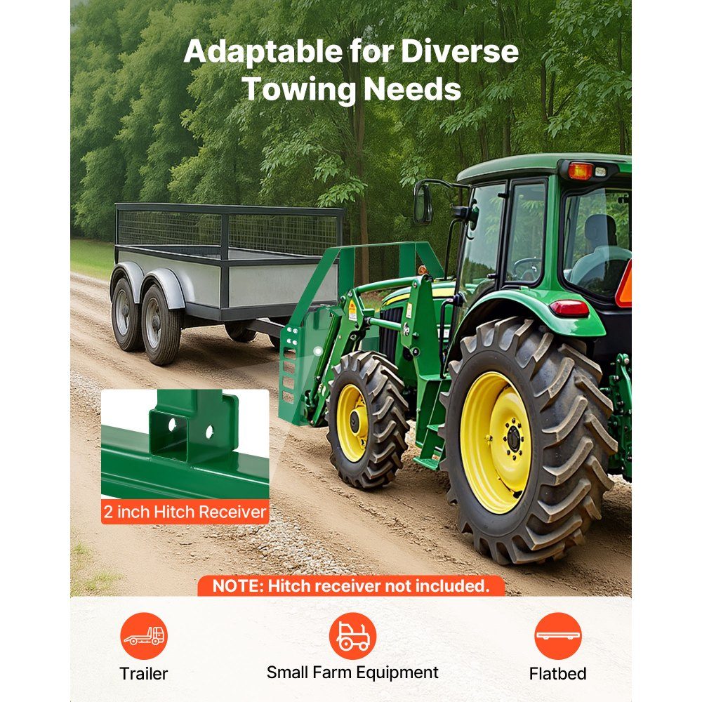 Skid Steer Loader 1814kg 1270 x 150 x 752mm Pallet Fork Frame Mounts with 50.8mm Hitch and Spear Sleeves Fits John Deere Quick Attach Loader Frames Only – Part No. HT-23026