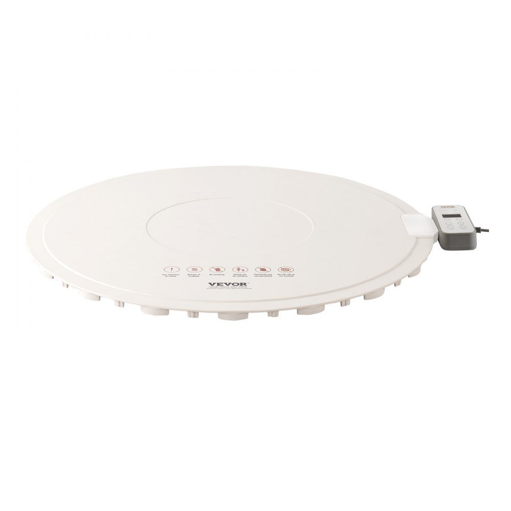 Plateau chauffant électrique, tapis chauffant pour buffet, chauffe-aliments portable avec 4 réglages de température réglables, φ600 mm x 14,5 mm, parfait pour les fêtes, la restauration, la maison