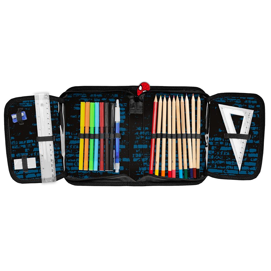 Pencil case with Spider-Man features