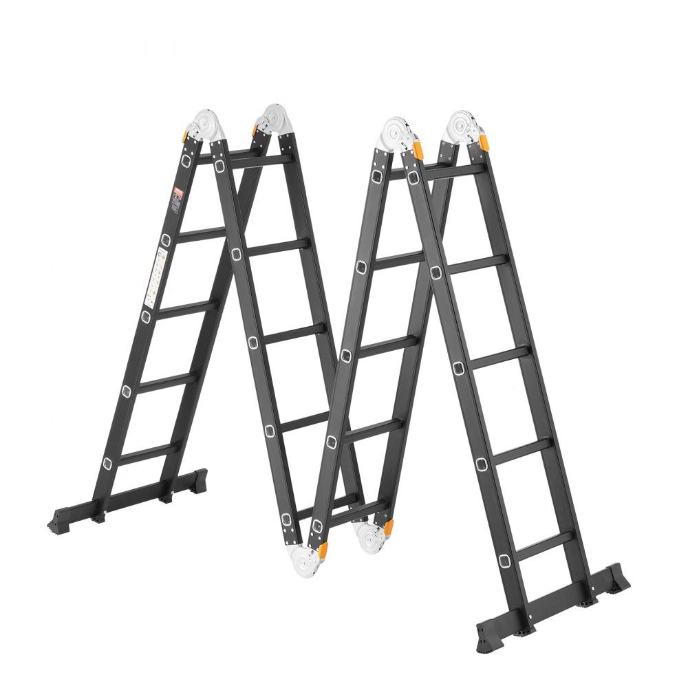 Mehrzweckleiter, 7-in-1-Multifunktionsleiter, A-Rahmen, 5-stufige Teleskopleiter, Leitergestell 5800 mm, verstellbare Hochleistungsleiter, 150 kg Tragfähigkeit für den Heimgebrauch im Freien