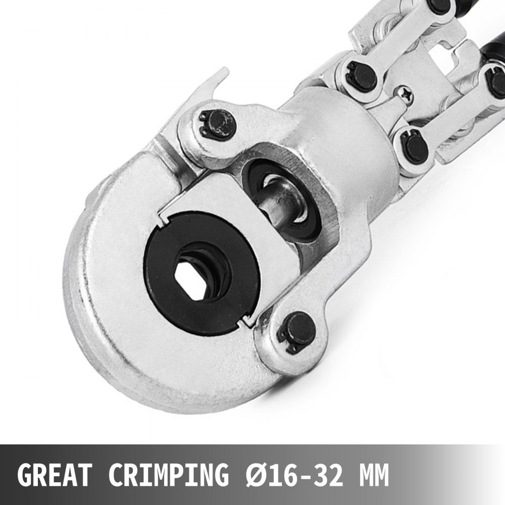 Presszange U16, U20, U25, U32, TH16, TH20, TH26, TH32 mm, Crimpzange, Presszange 6 T Druckkraft, Rohrpresszange mit 360° drehbarem Kopf und ergonomischem Griff, Rohrpresszange, tragbar Ø16-32 m