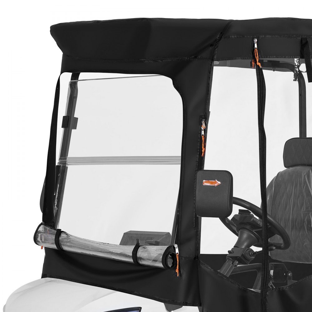 Zichtbare golfkarhoes voor 2-zits golfkarren (de meeste Club Car, Yamaha, EZGO en Honda golfkarren), regenhoes van 600D Oxford-stof, met PU-coating en winddicht haaksysteem