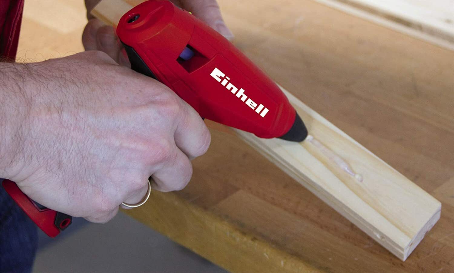 Einhell Akku-Heißklebepistole TC-CG 3,6 Li (Lithium-Ionen, Anti-Tropf-System, 15 Sekunden Aufheizzeit, inkl. Metallbox, Ladegerät und 4 Heißklebesticks)