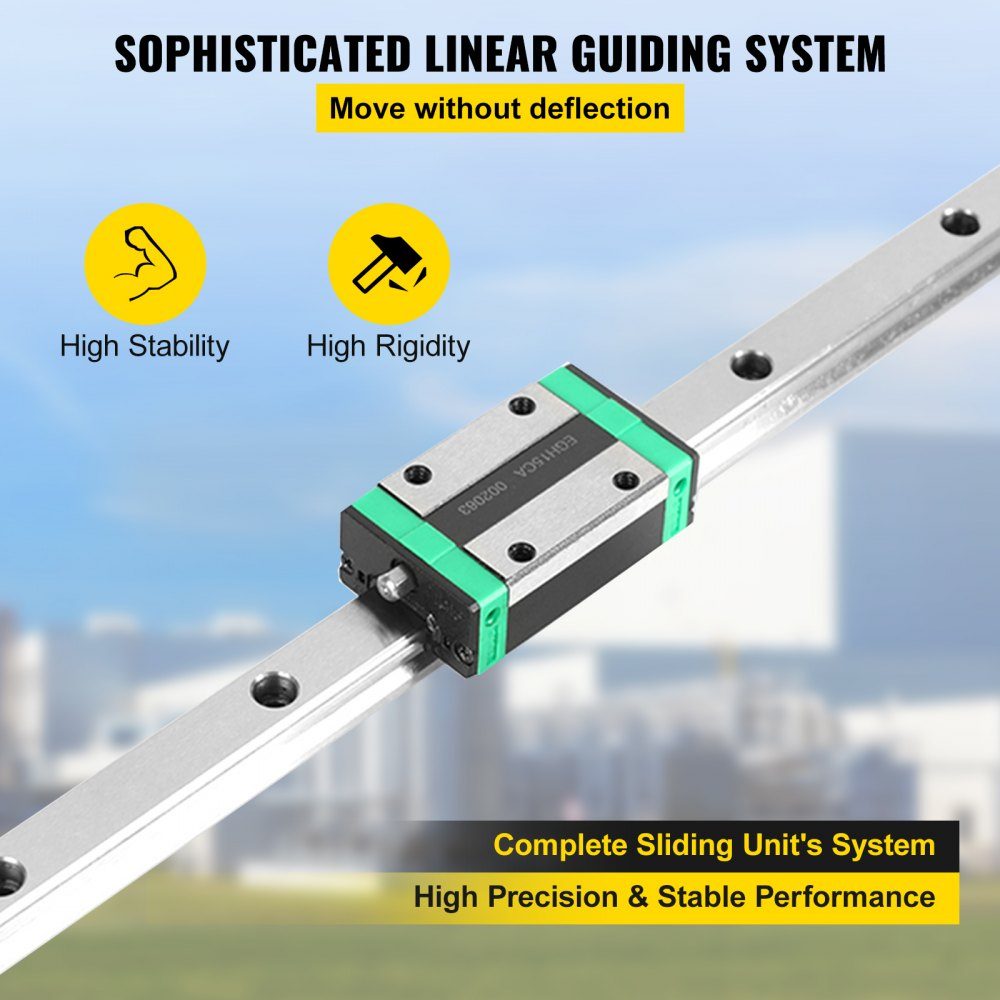 Linear Guide HSR 20 Series Linear Rails, 1700mm Length Linear Shaft CNC Linear Guide with 4 HSR 20 UU Bearing Blocks, Linear Guide Rail for CNC Machine, Lathes, Linear Guide Rail