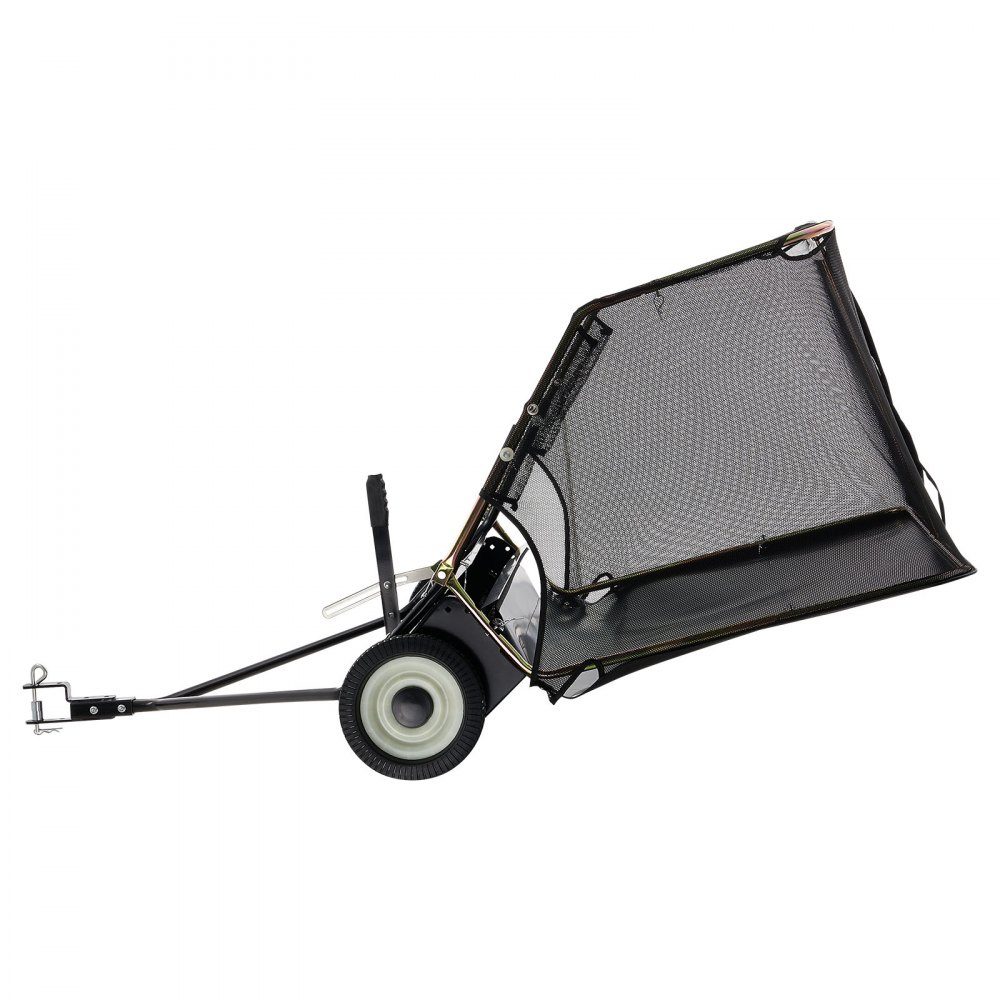 Rasenkehrmaschine, 132 cm Kehrbreite, Laubkehrmaschine mit verstellbarer Kehrhöhe, Rasenkehrmaschine mit 736 L, Laubkehrmaschine, Anhängekehrmaschine für Rasentraktor, Garten, Hof, Rasenpflege
