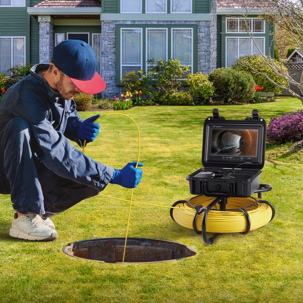 Pipe camera inspection camera, sewer camera, pipe inspection camera 228.6mm, 720p screen, pipe camera 119.79m