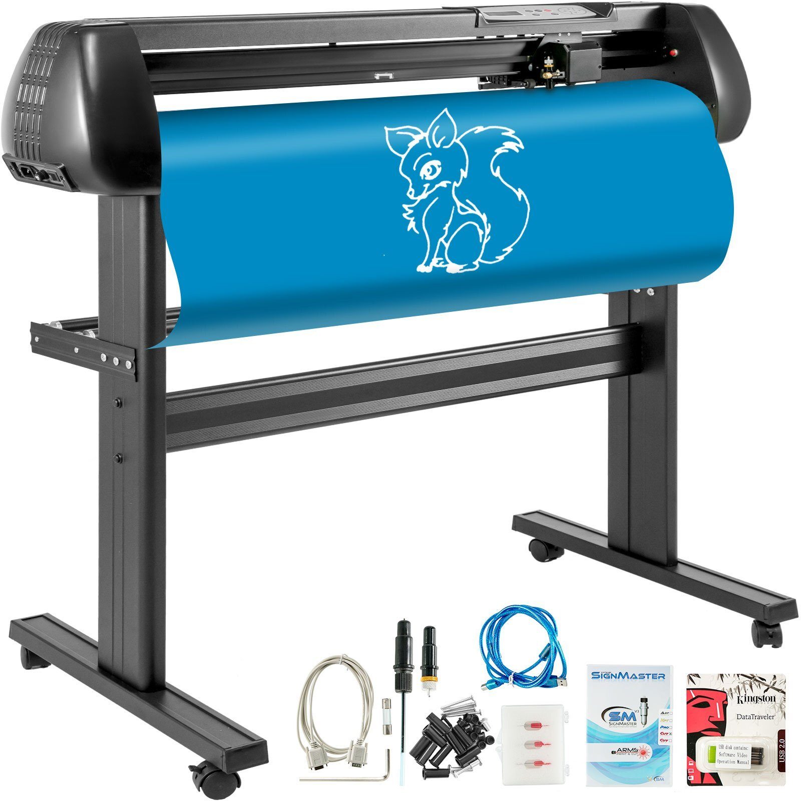 Schneideplotter, Plottermaschine max. 720 mm Papiervorschub, Vinyl, Folienplotter Vinyl-Schnittgenauigkeit 0,01 mm, Hobbyplotter, 3 Klingen Inkl.