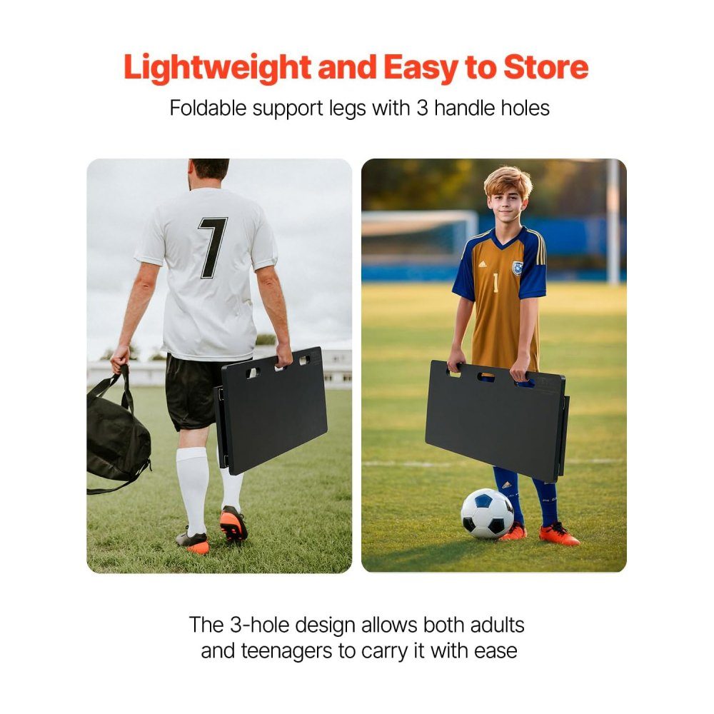 Voetbal Rebound Board Draagbaar Bounce Board 100x40cm HDPE Rebounder Muur Rebound Apparatuur Kinderen & Tieners Trainingsbord Rebounder Kicker voor Voetbaltraining Zwart