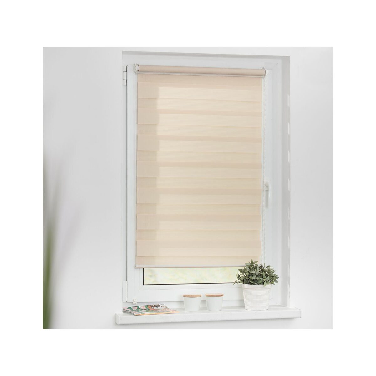 Duo-Rollo Klemmfix, ohne Bohren, gespannt, blickdicht, ab 45 x 150 cm