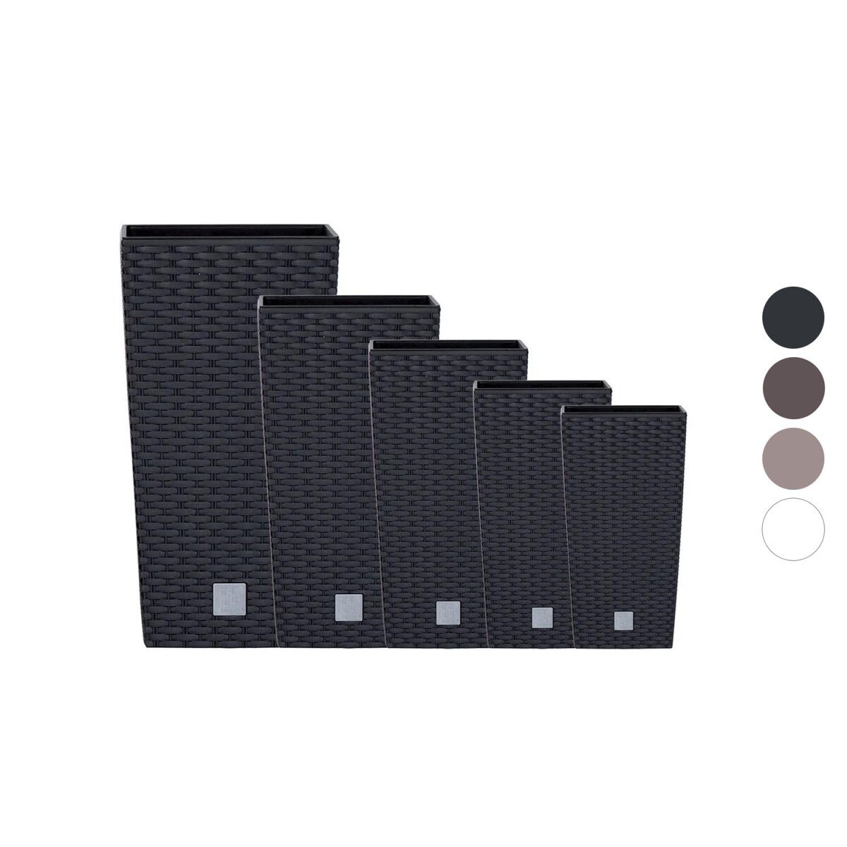Prosperplast Blumentopf „Rato Square“, mit Pflanzeneinsatz, Rattangeflechtoptik