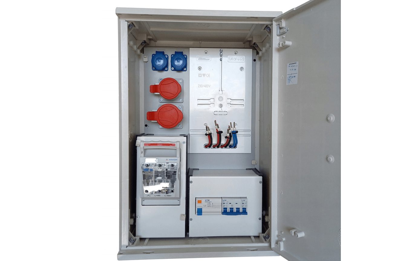 Meter cabinet, fuse box, distribution box, construction site power, SURFACE MOUNTING