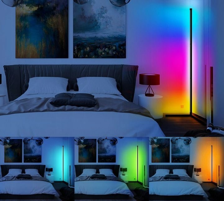 NOUVELLE LAMPE D'ANGLE SUR PIED LED RGB APKA TÉLÉCOMMANDE éclairage ambiant
