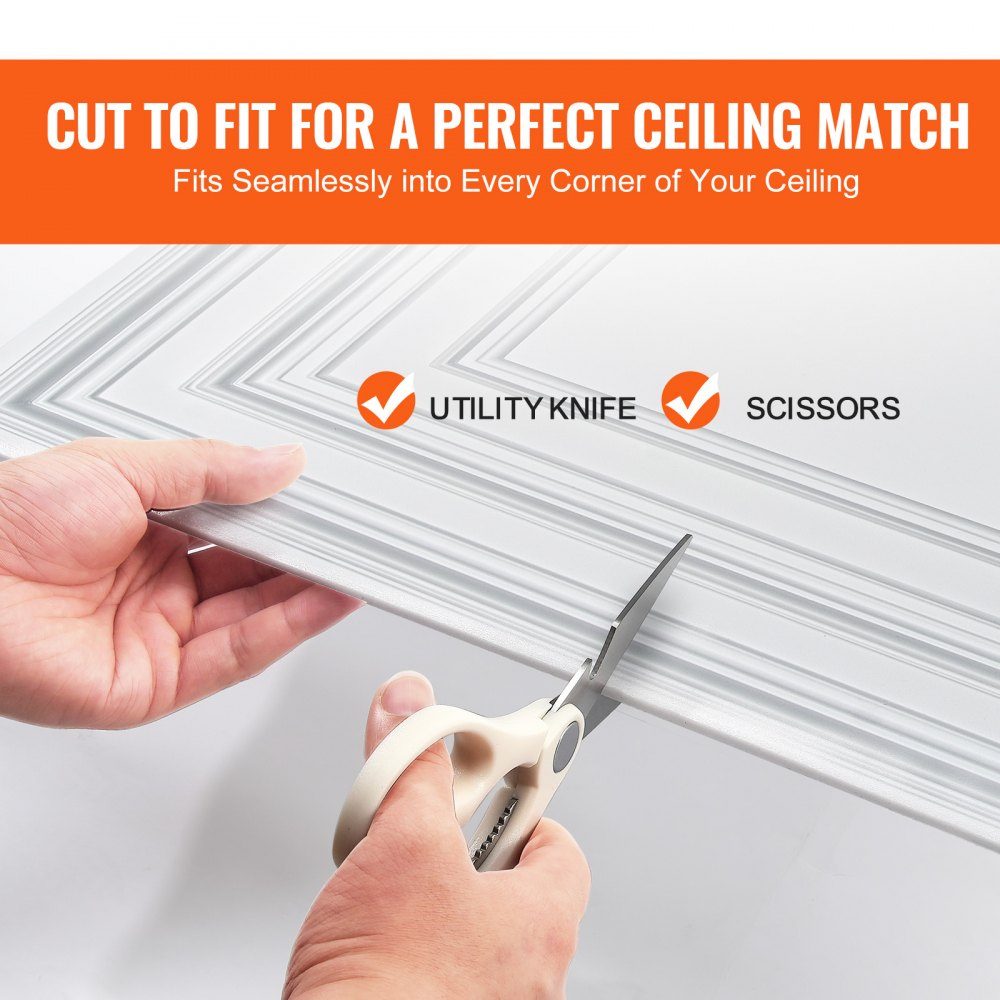 Ceiling Tiles, 12 Pack 24x24 Inch Suspended Ceiling Tiles Made of High Quality PVC Board, Easy Installation/Cutting, Stick-On Plastic Ceiling Tiles, Ceiling Panel for Home/Office Decoration, White Pen Pattern