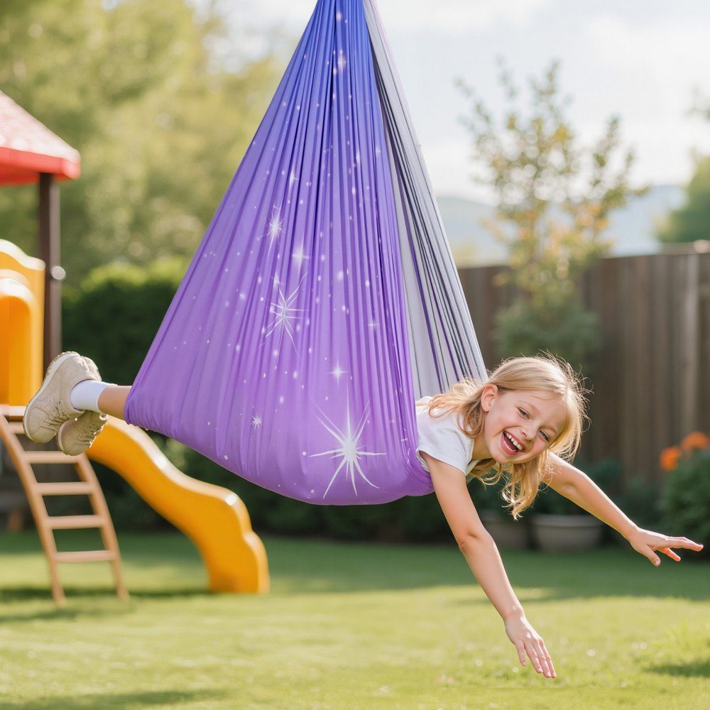 Aerial Yoga hangmatset Dubbellaags stof Aerial Yoga Swing Luchtvliegende Yoga Swing met 360° draaibare ophanging en O-sling en maximaal draagvermogen van 300 lbs Plafondschommels Roze + Blauw