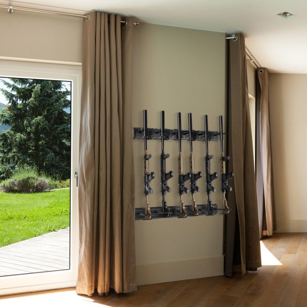 Support d'armes à feu pour le stockage d'armes à feu, 6 fusils, support d'armes à feu, accessoires de sécurité pour carabines et fusils de chasse, support d'armes à feu dans l'armoire à armes, support de fusil de chasse, capacité de charge 180 lb