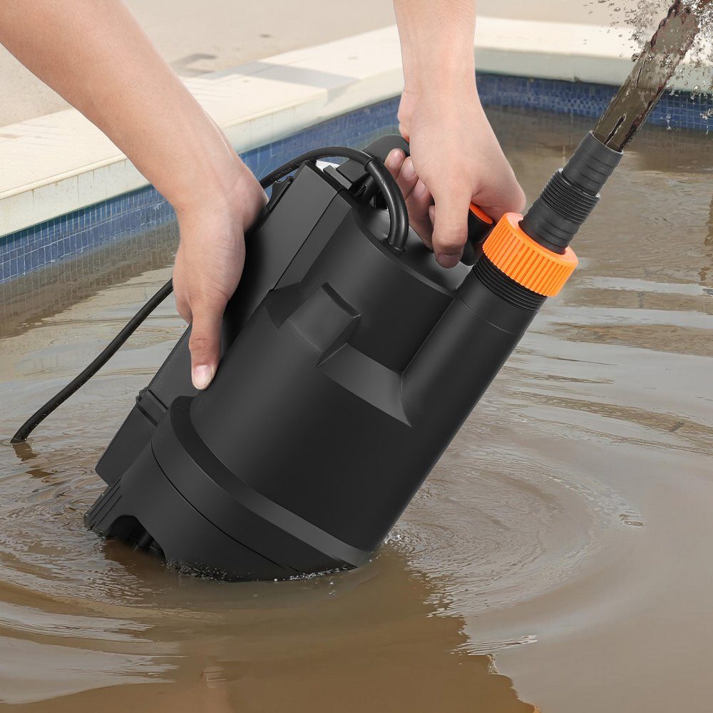 690W Tauchpumpe, 17500L/h, PP-GF20 Schmutzwasserpumpe für Abwasser, Schmutzwasser & Reinwasser mit automatischem Schwimmerschalter, 9m Förderhöhe, für Pools, Teiche, überschwemmte Gebiete