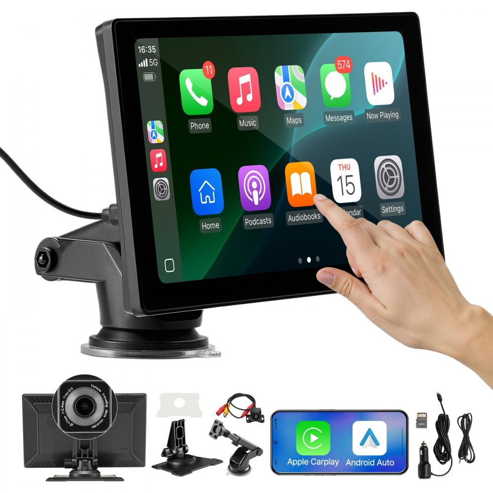 Bezprzewodowe radio samochodowe (228,6 mm), radio HD z ekranem dotykowym z Apple CarPlay i Android Auto, ekran CarPlay z przednią i tylną kamerą, sterowanie głosowe, Mirror Link, Bluetooth, nawigacja GPS Bezprzewodowe radio samochodowe (228,6 mm), radio HD z ekranem dotykowym z Apple CarPlay i Android Auto, ekran CarPlay z przednią i tylną kamerą, sterowanie głosowe, Mirror Link, Bluetooth, nawigacja GPS