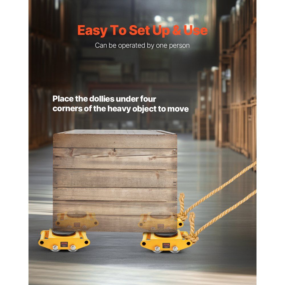 4x armored rollers 12T transport chassis 280x210x105mm transport rollers with 4 directional wheels made of carbon steel industrial roller Ф 135x9mm swivel plate furniture transport aid transport roller
