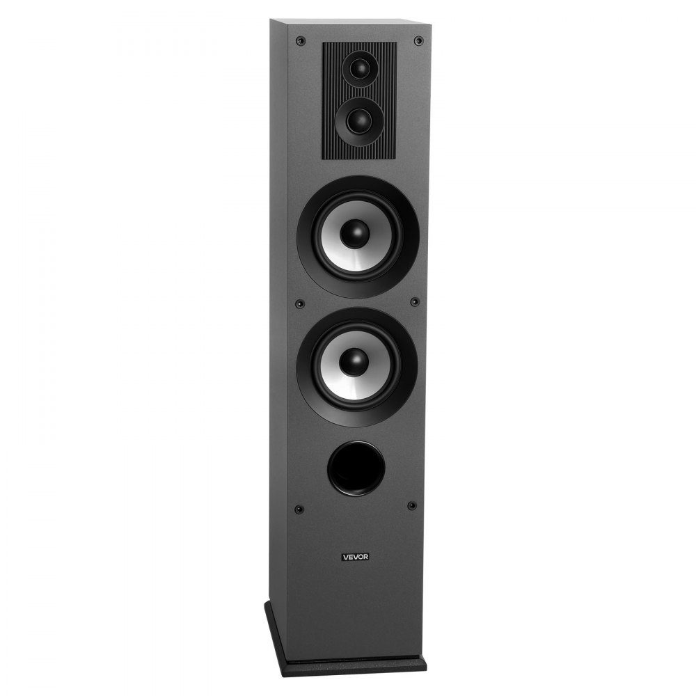 Passive floorstanding speaker, 3-way system with 3/4"/1" tweeter, dual 5.25" woofer, 145W peak power, 70Hz-20kHz frequency response, MDF housing, for home audio, single