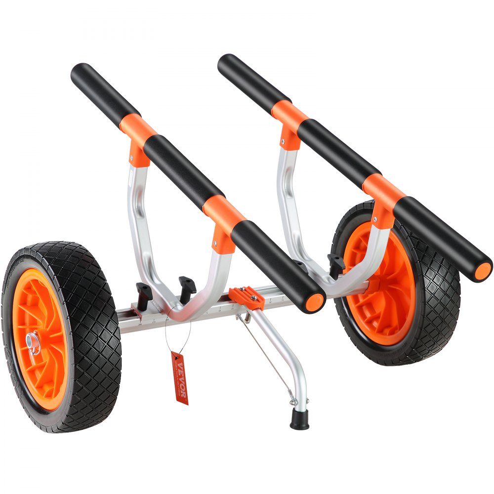 Chariot à kayak chariot à canoë en alliage d'aluminium 800x751x470mm capacité de charge jusqu'à 204kg roues en caoutchouc 30cm 170-440mm réglables pour chariot de bateau chariot de transport de canoë kayak chariot de surf chariot de bateau remorque