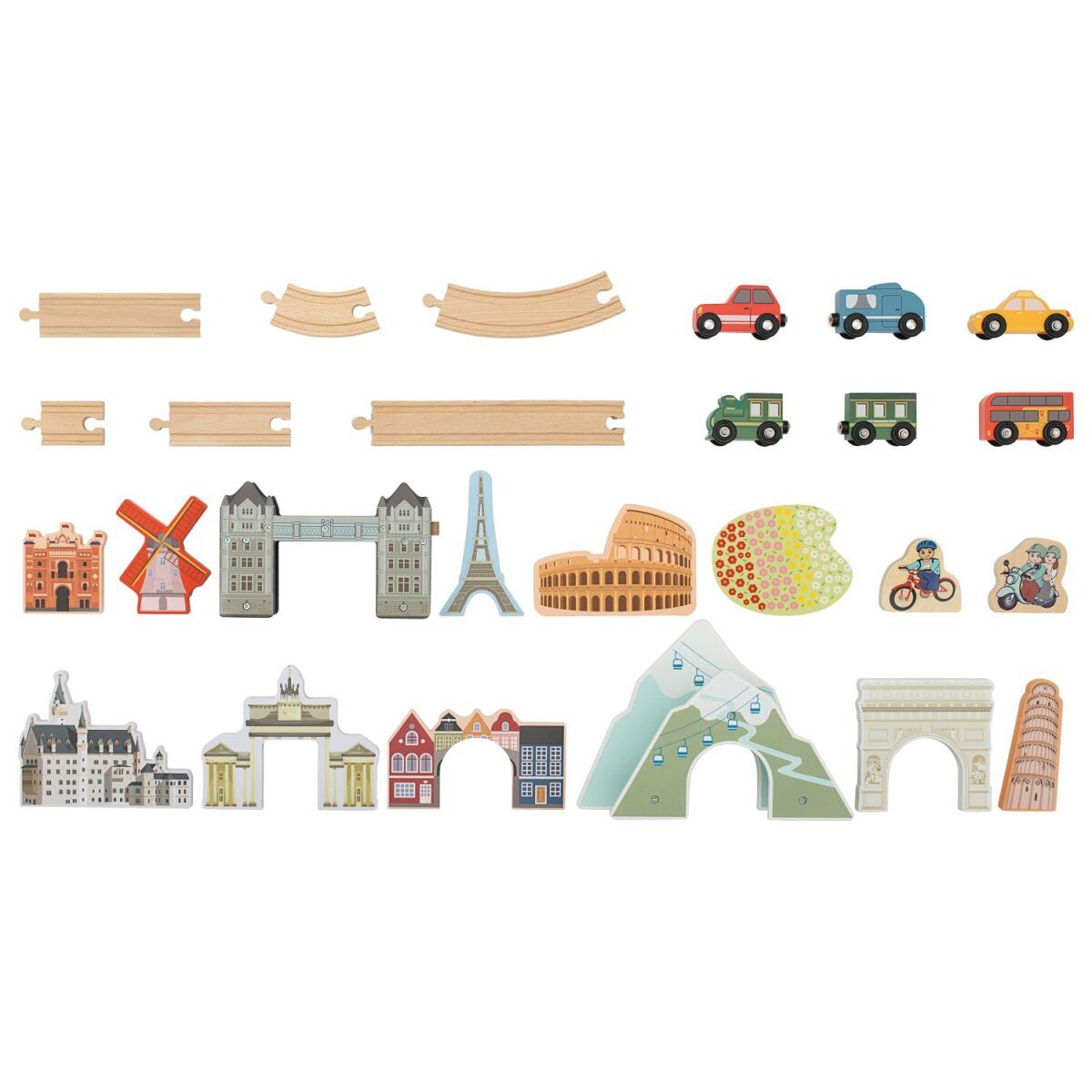 lupilu® Holzeisenbahn-Set, Europareise