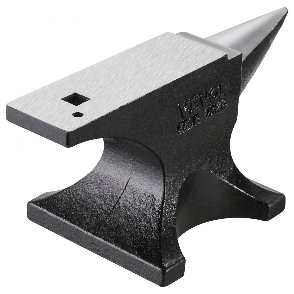 Single Horn Anvil, Cast Steel Anvil, 25kg Round Horn Anvil with High Hardness, Large Worktop and Stable Base, Metalworking Tool for Bending, Shaping and Twisting Metal
