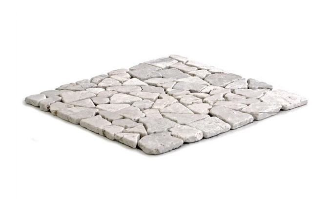 1x Fliesenmatte Mosaikfliesen Marmor Naturstein Creme 30 x 30 cm