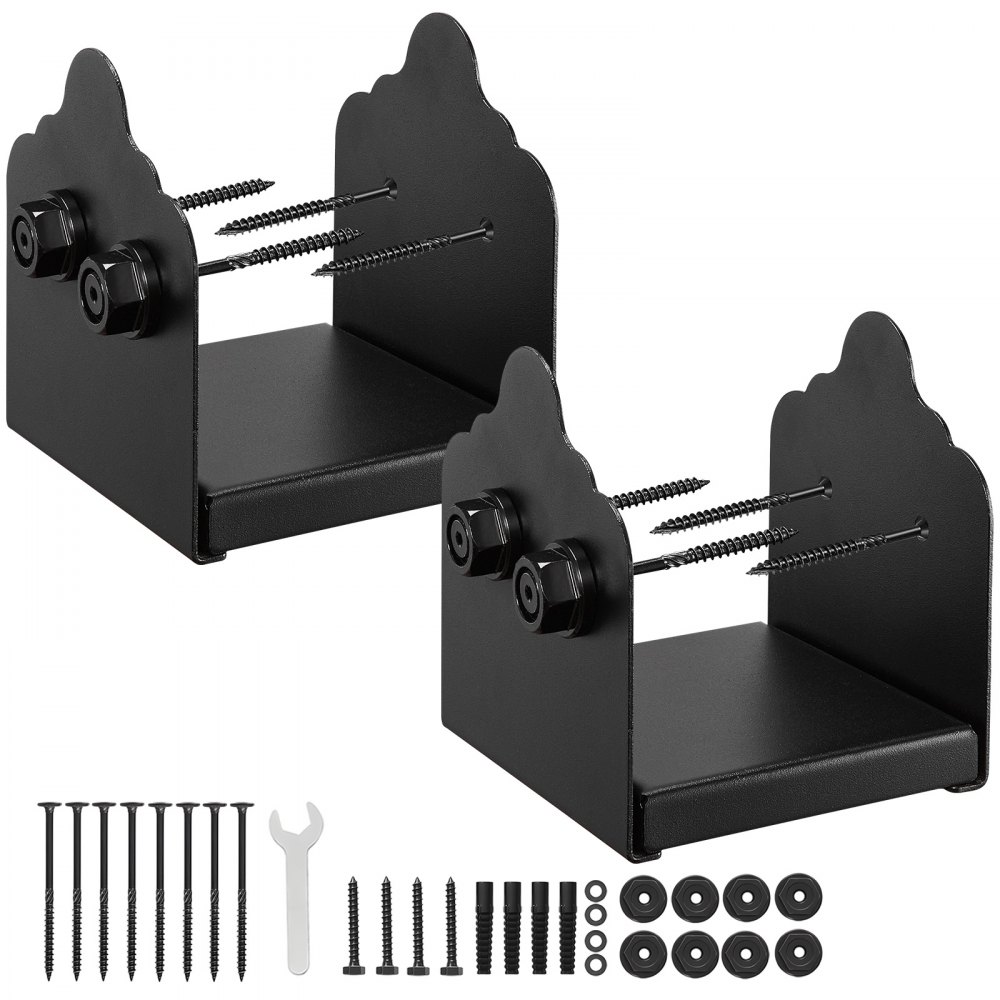 Support de poteau, 2 pièces, dimensions intérieures 150x141 mm compatible avec poteaux 152,4x139,7/139,7x139,7/147,3x139,7mm, manchon à visser pour support de garde-corps de terrasse pavillon, plaque de base de pont, noir Support de poteau, 2 pièces, dimensions intérieures 150x141 mm compatible avec poteaux 152,4x139,7/139,7x139,7/147,3x139,7mm, manchon à visser pour support de garde-corps de terrasse pavillon, plaque de base de pont, noir