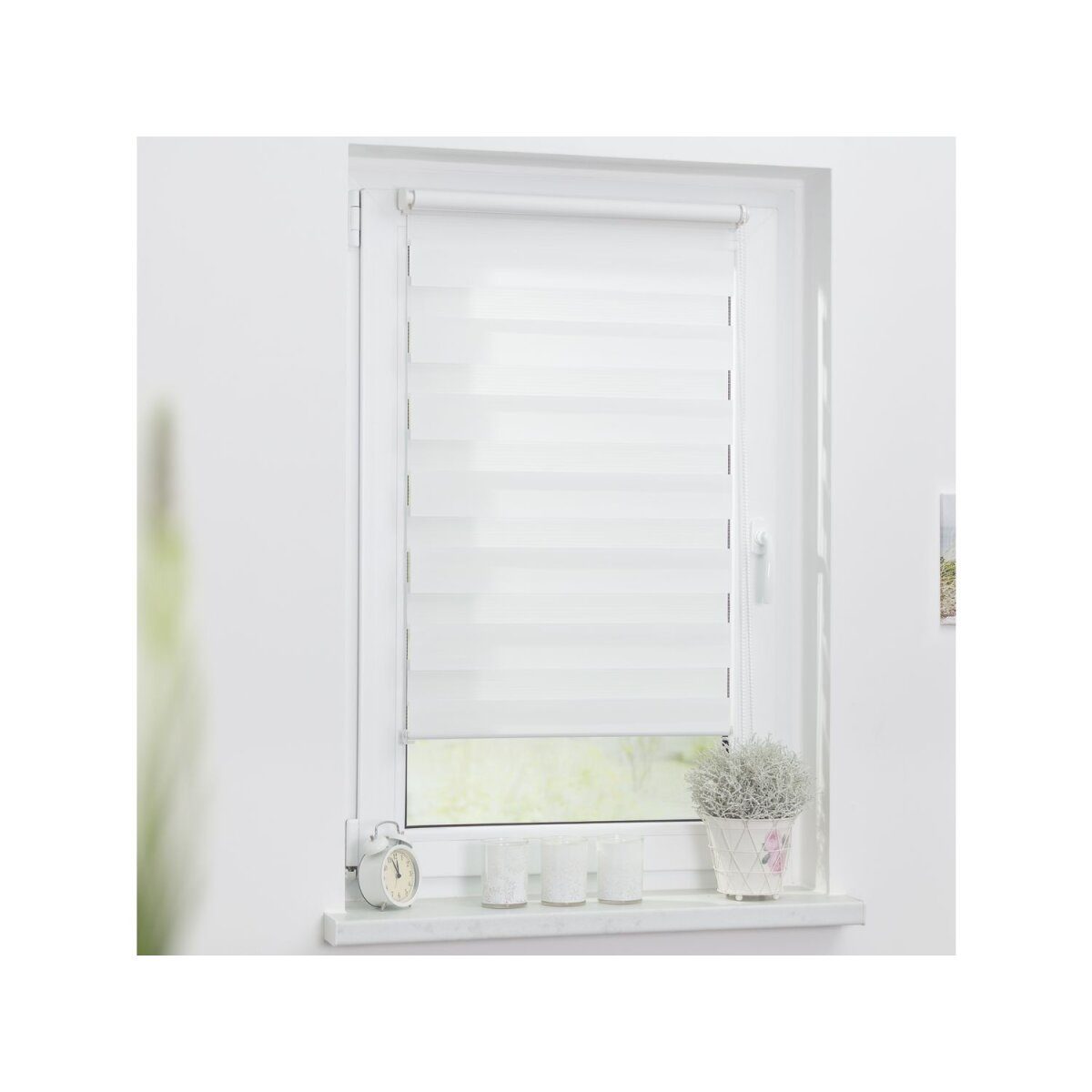 Lichtblick Klemmfix Duo-Rollo, Sonnen- und Sichtschutz, Lichtregulierung, ohne Bohren, weiß, 95 cm, 150 cm
