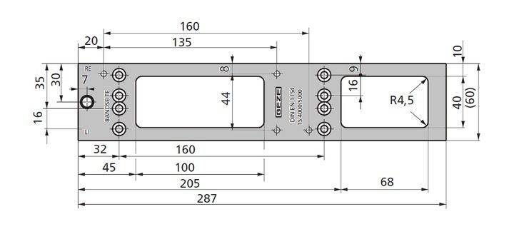 Plaque de montage pour ferme-porte GEZE TS 4000 argent 049185