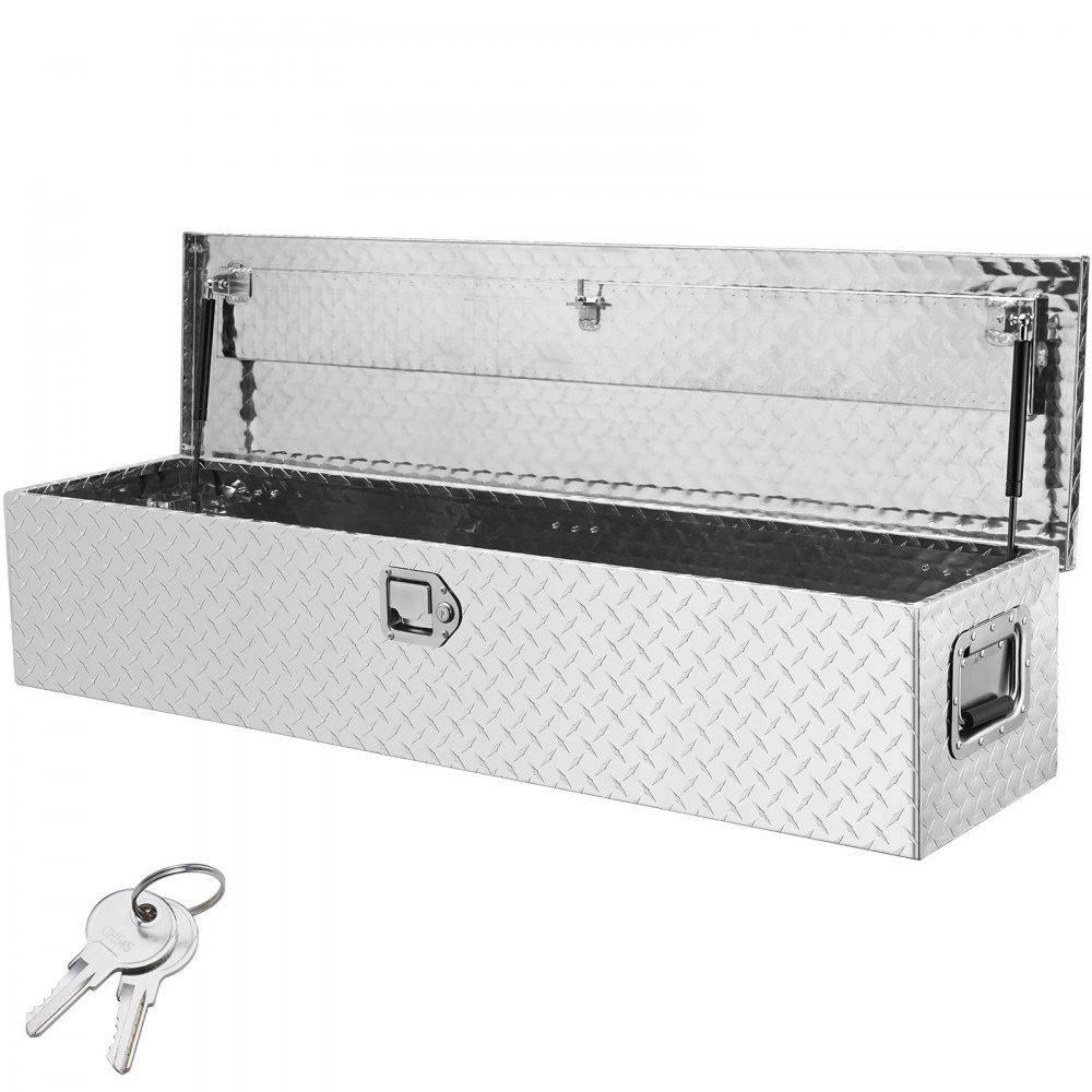 1219 x 381 x 381 mm Boîte à outils pour lit de camion, boîte à outils verrouillable 177 L, boîte à outils de rangement, capacité de charge de 50 kg, boîte à outils organisateur pour camping-car, voiture, etc.