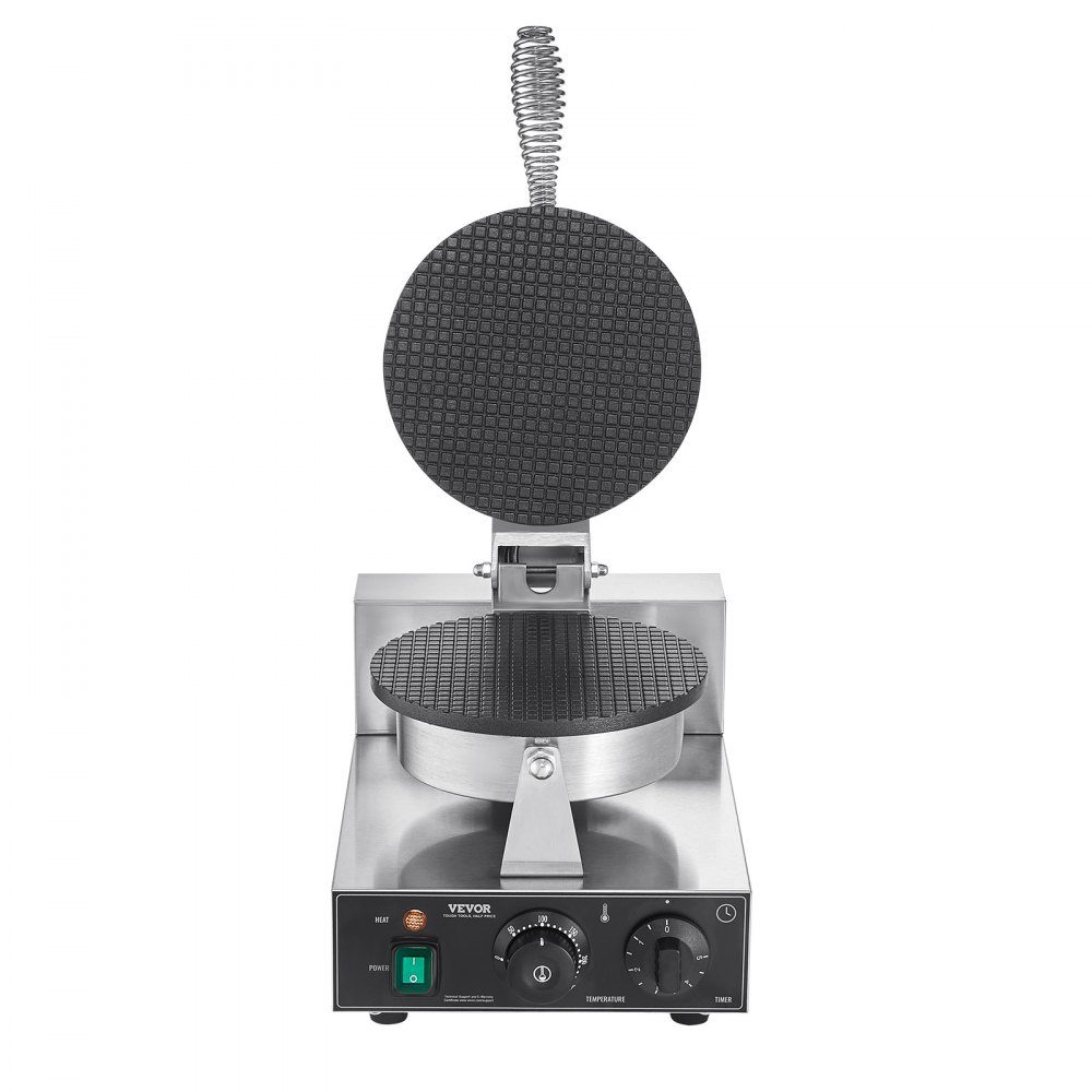 Electric Ice Cream Cone Machine, Commercial Waffle Cone Machine, 1230W Non-Stick Spring Roll Mold with Temperature and Time Control Handle for Restaurant, Bakery, Snack Bar, Family