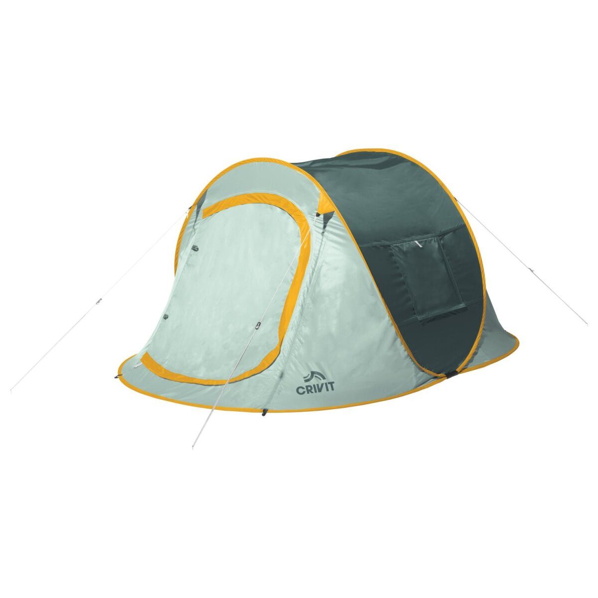 Tente de camping pop-up CRIVIT, pour 2 personnes, vert/jaune