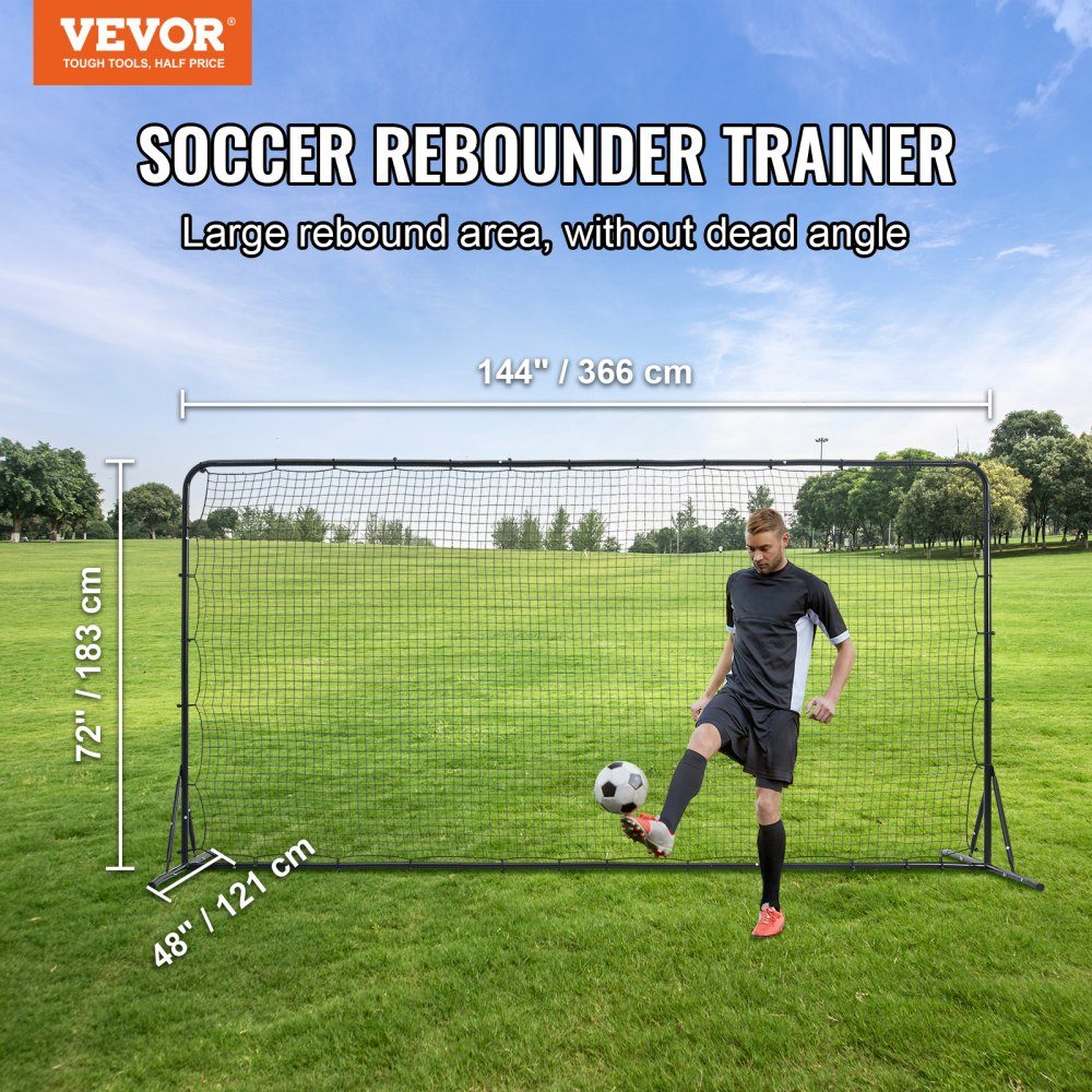 Voetbal Rebounder Kickback Doel Rebound Muur 144" x 48" Verstelbaar