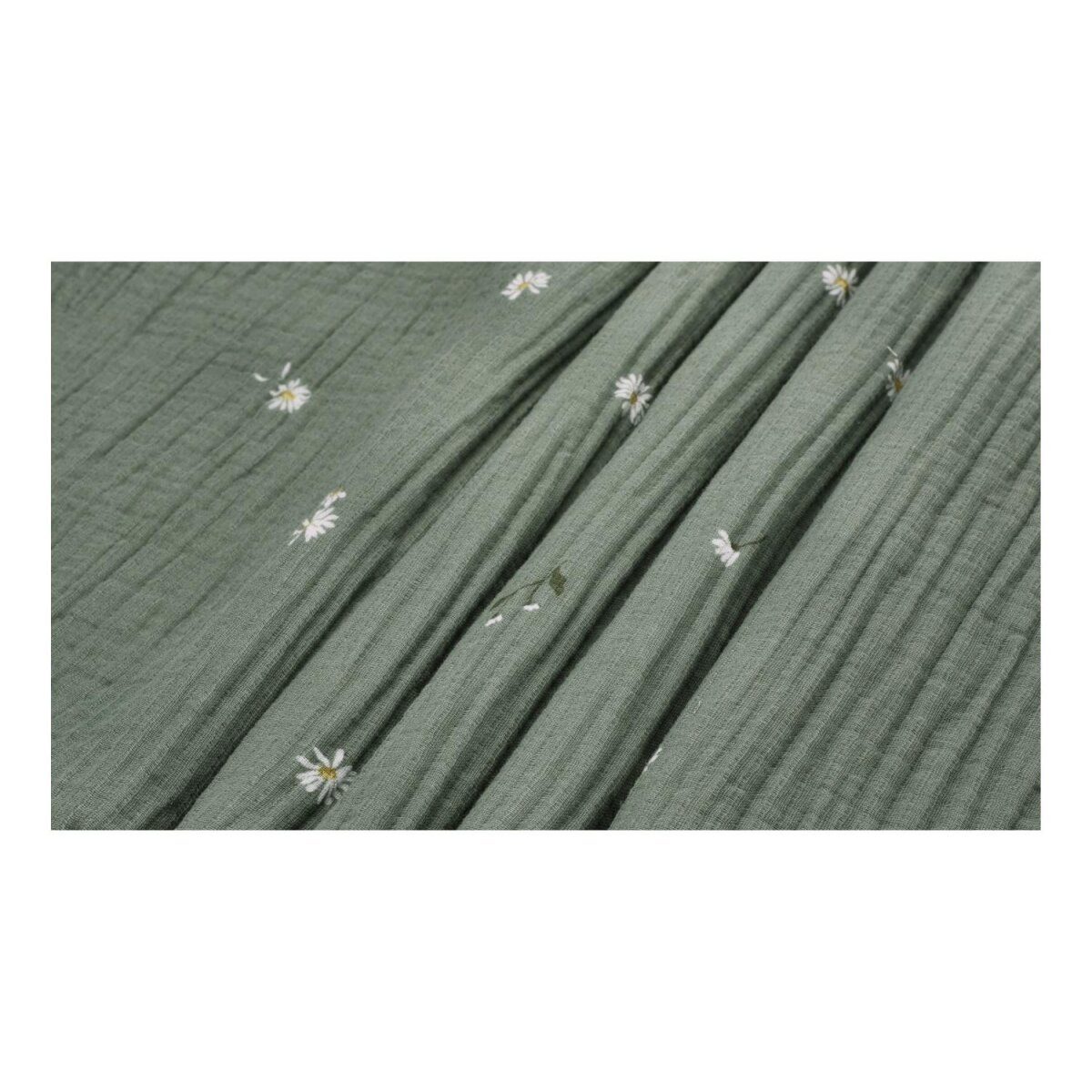Parure de lit en mousseline LIVARNO®, 135 x 200 cm (fleurs/vert)