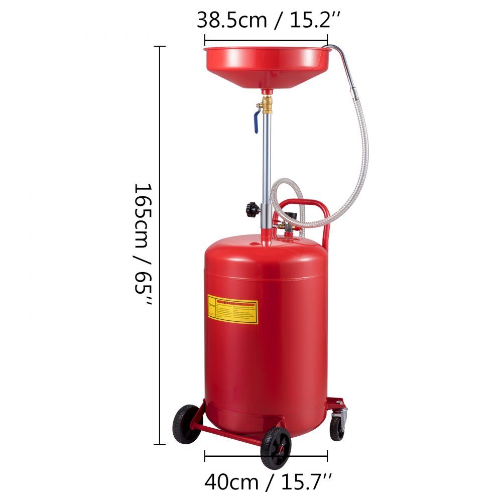 Waste Oil Drain Tank Portable Oil Drain 75.7L Air Powered Drain