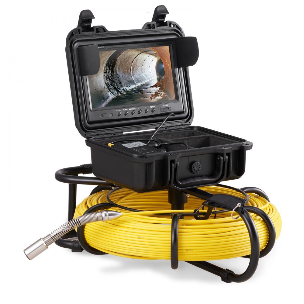 Pipe camera inspection camera, sewer camera, pipe inspection camera 228.6mm, 720p screen, pipe camera 119.79m