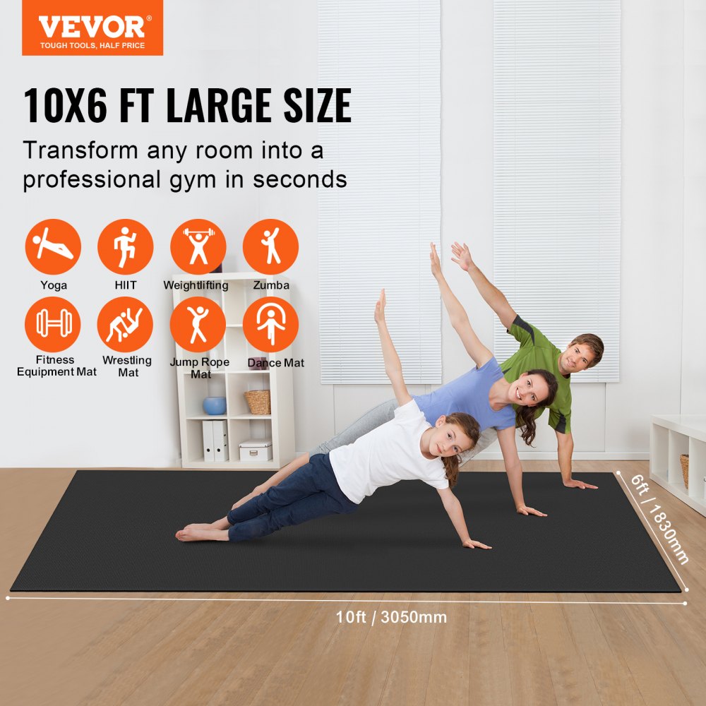 Exercise Mat, Non-Slip High Density Premium Yoga Mat, Exercise Yoga Mat for Men and Women, Fitness and Exercise Mat with Bag and Strap, for All Types of Home Yoga, Pilates and Floor Training (3x1.8m) Exercise Mat, Non-Slip High Density Premium Yoga Mat, Exercise Yoga Mat for Men and Women, Fitness and Exercise Mat with Bag and Strap, for All Types of Home Yoga, Pilates and Floor Training (3x1.8m)