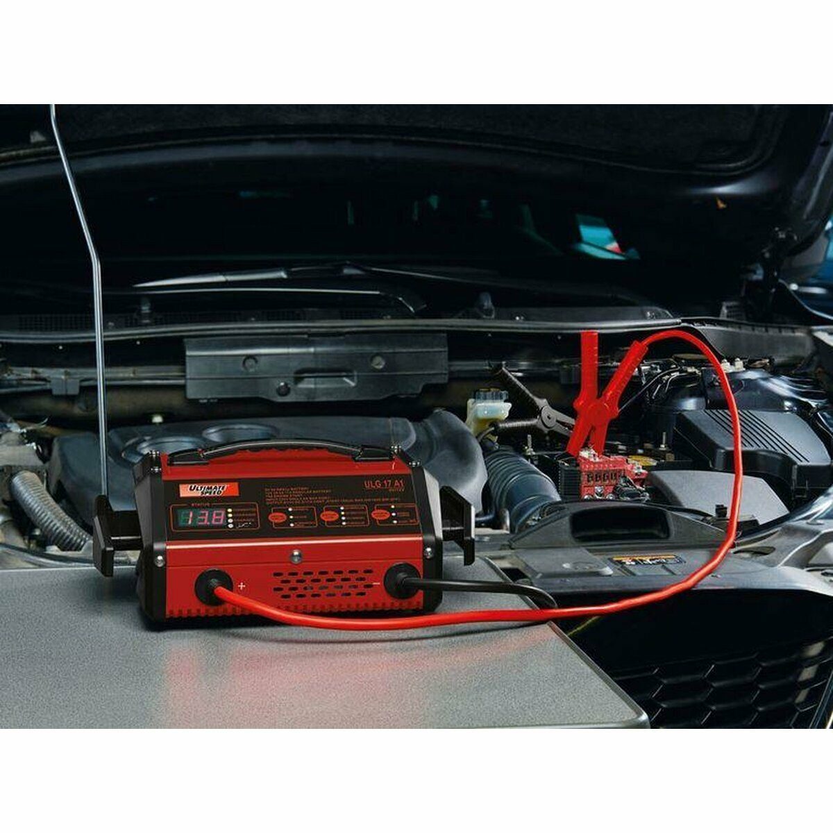Motorrad-Autobatterieladegerät mit Starthilfefunktion 12V 6V / 8-210 Ah ULG 17 A1